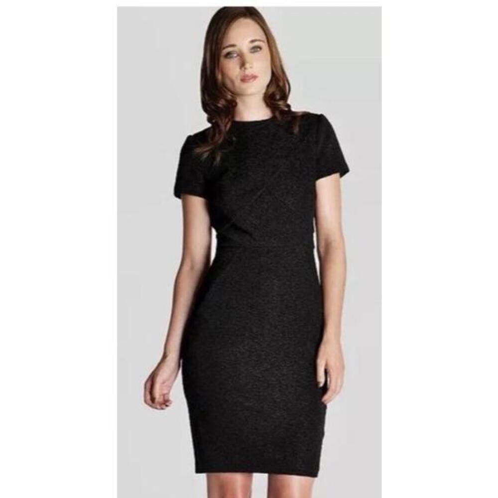 TED BAKER TEXTURED BLACK SHEATH DRESS WOMEN'S SIZE 4. Cocktail Designer $250